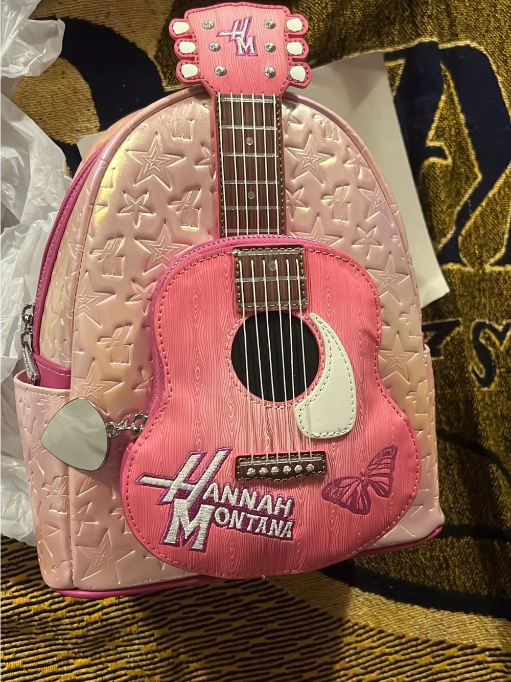 Loungefly Pink Star-Embossed Mini Backpack